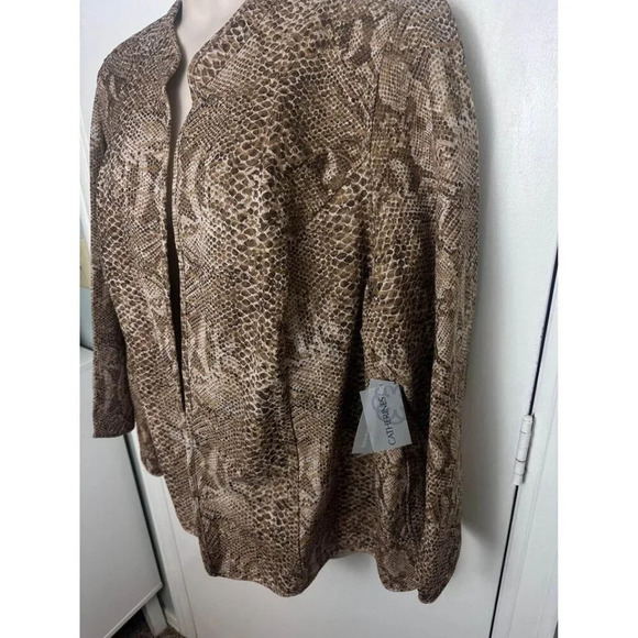 CATHERINES Jacket Size 2X 22/24W Casual Reptile Print Open Front Stylish #1119 - Picture 3 of 9